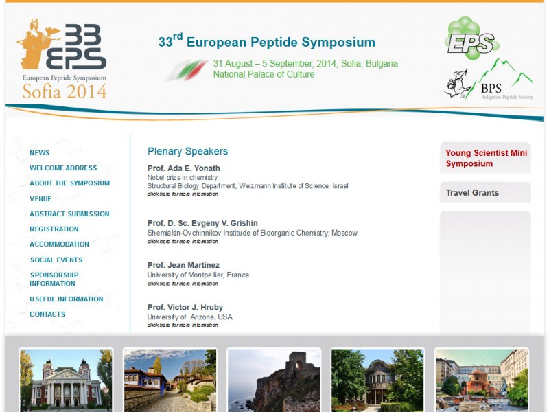 Website design : 33rd European Peptide Symposium 2014